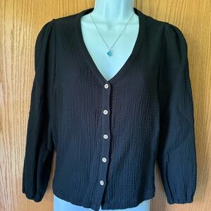 Marine Layer Black Button-Down Women's Shirt